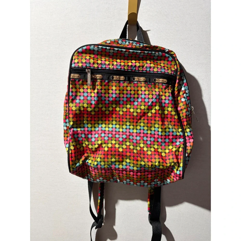 LeSportsac Backpack Colorful Polka Dot Print‎ Nylon Multi